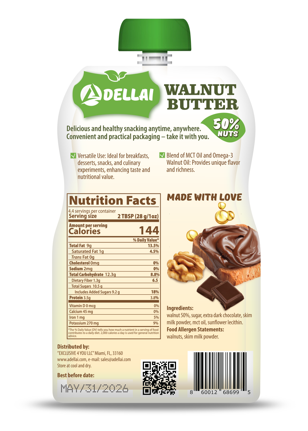 Premium WALNUT BUTTER with MCT Oil